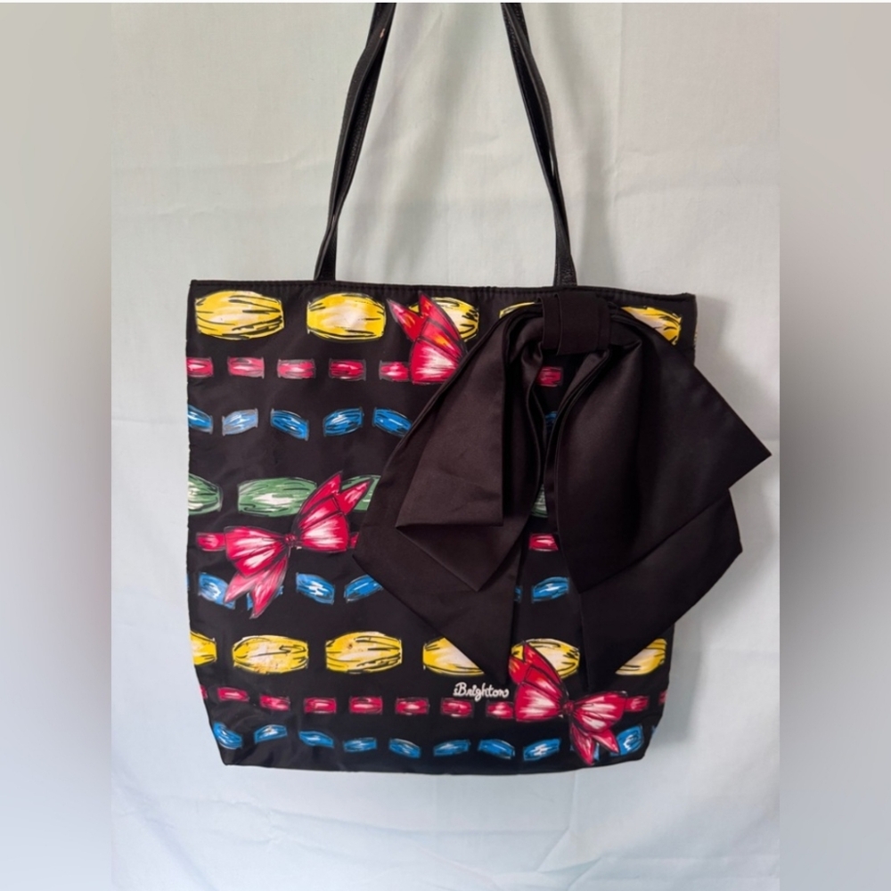 Brighton Black Floral Bow Tote Bag